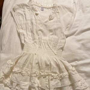 Cake for Dinner White Kids Dress with Lace Details